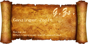 Genzinger Zsolt névjegykártya